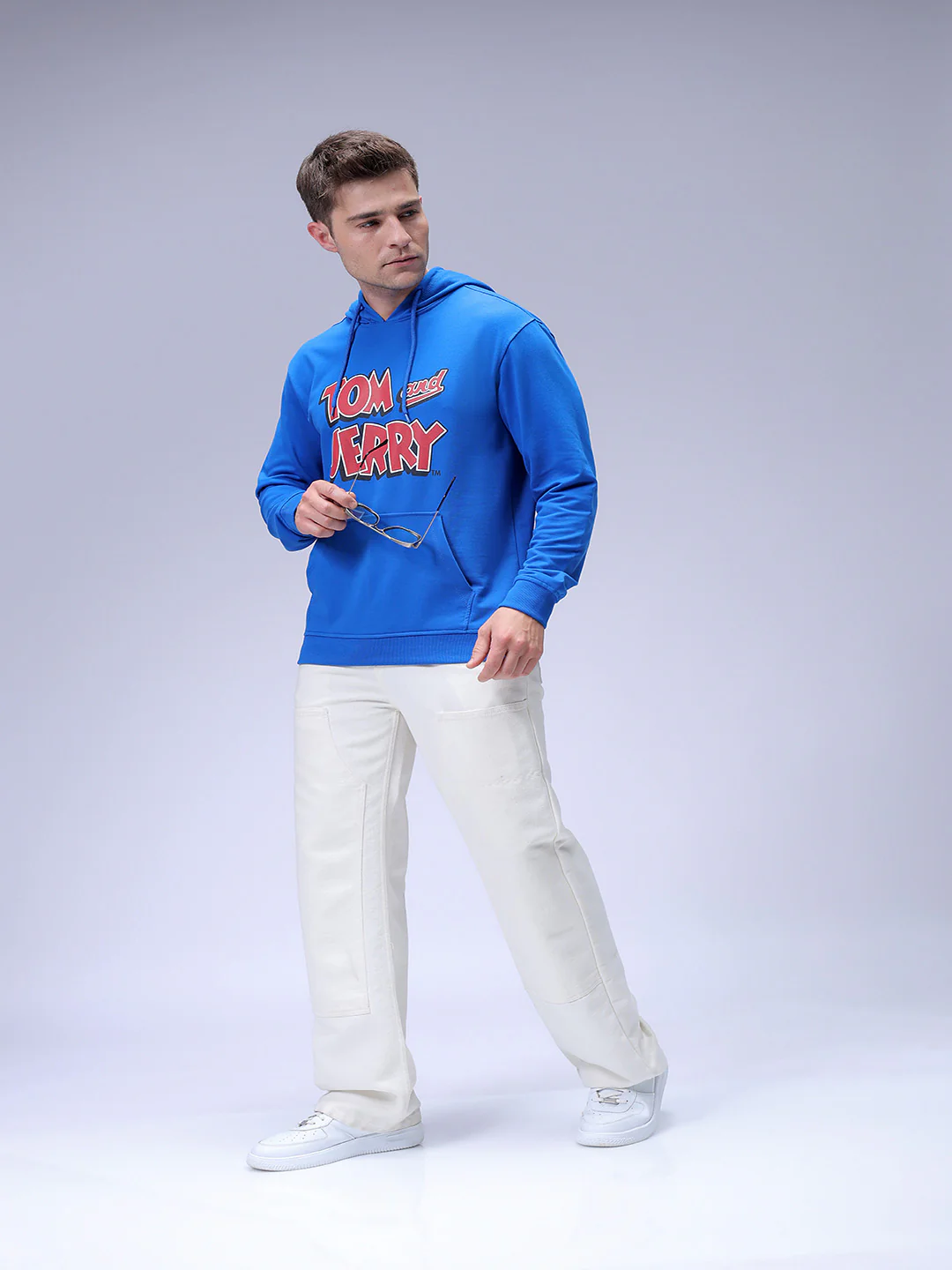 Men's Blue Regular Fit Character Tom & Jerry Printed Sweatshirt - Image 4