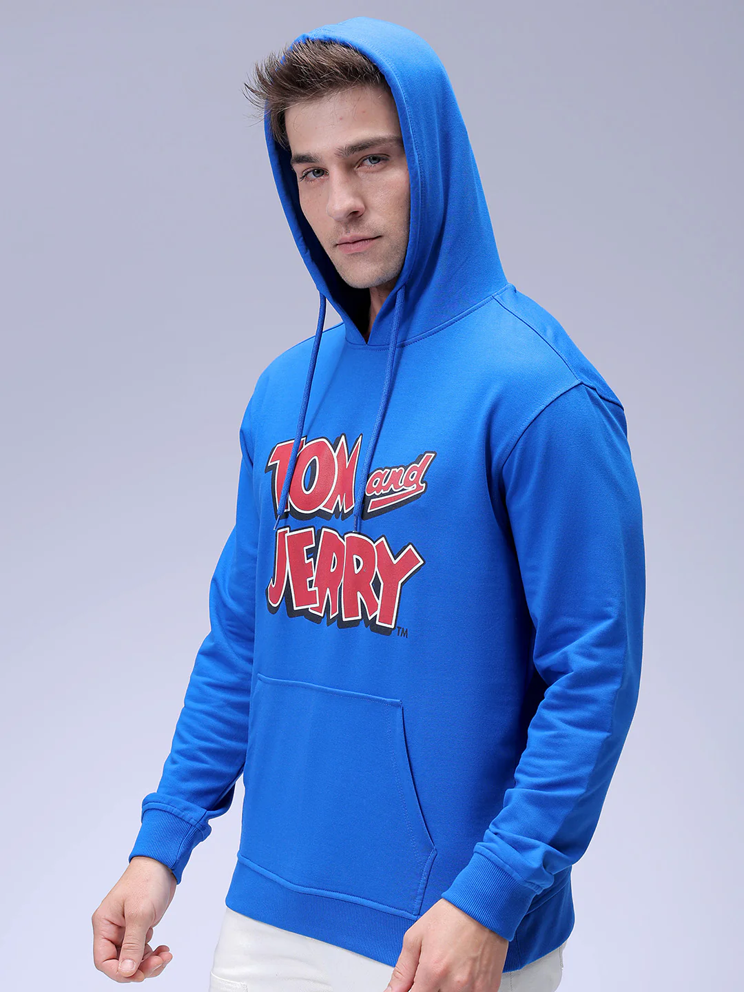 Men's Blue Regular Fit Character Tom & Jerry Printed Sweatshirt - Image 6