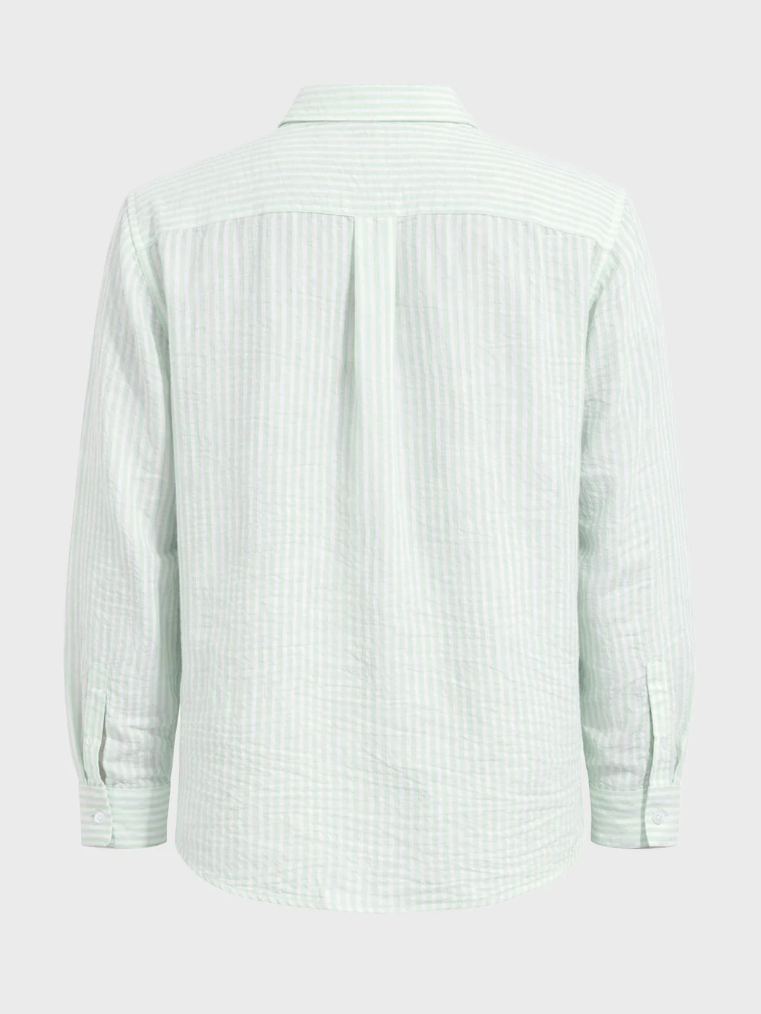 Men's Mint Blue Relaxed Fit Striped Casual Shirt - Image 5