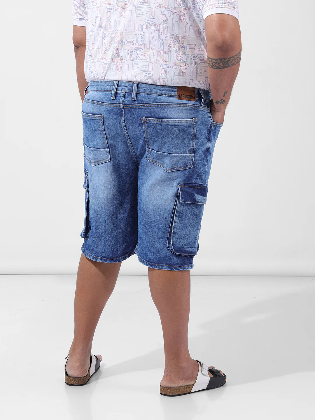 Men's Blue Relaxed Fit Casual Shorts - Image 4