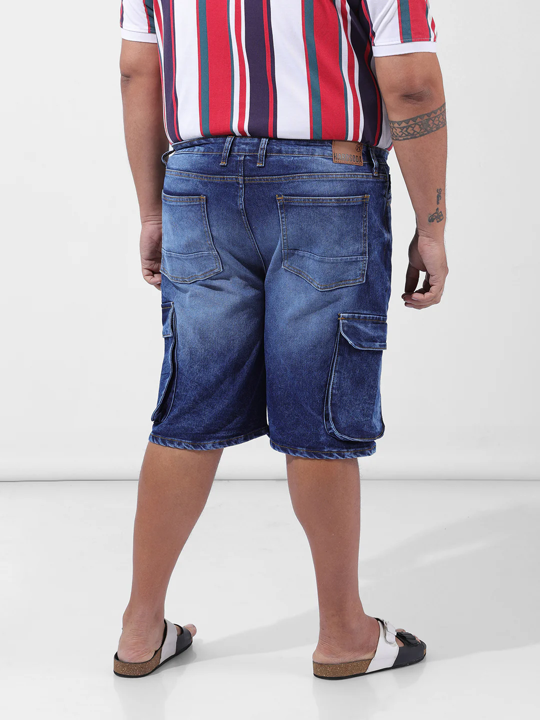 Men's Blue Relaxed Fit Casual Shorts - Image 4
