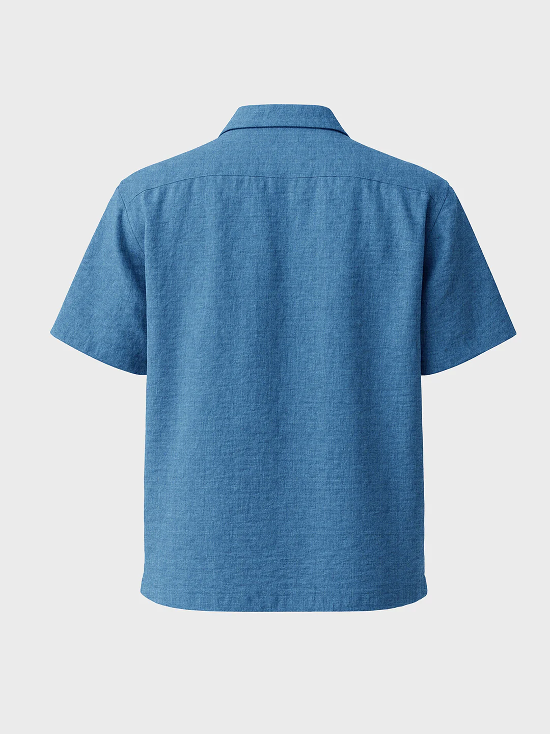 Men's Blue Relaxed Fit Printed Resort Shirt - Image 4