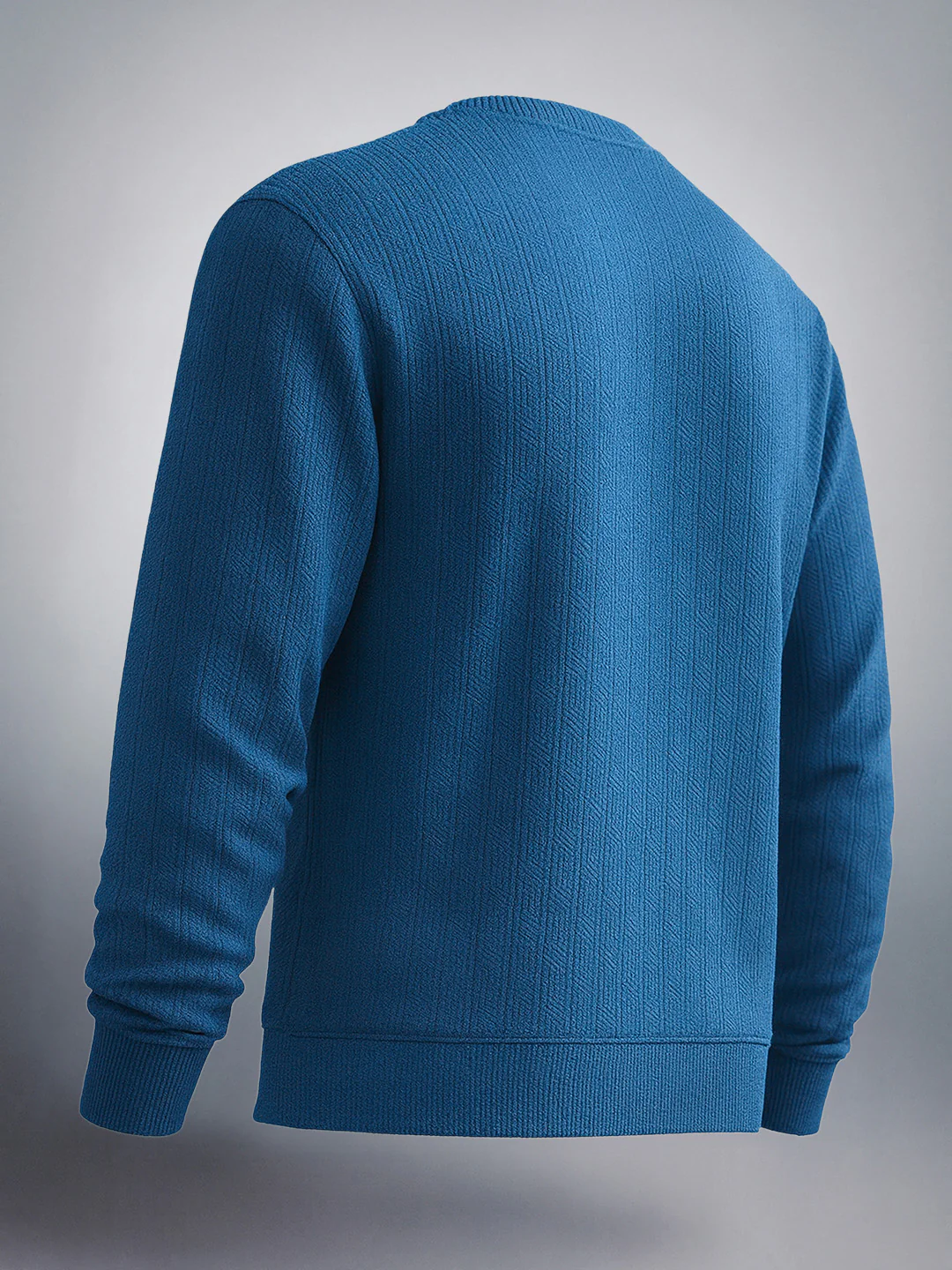 Men's Midnight Blue Relaxed Fit Solid Street Wear Sweatshirts - Image 2