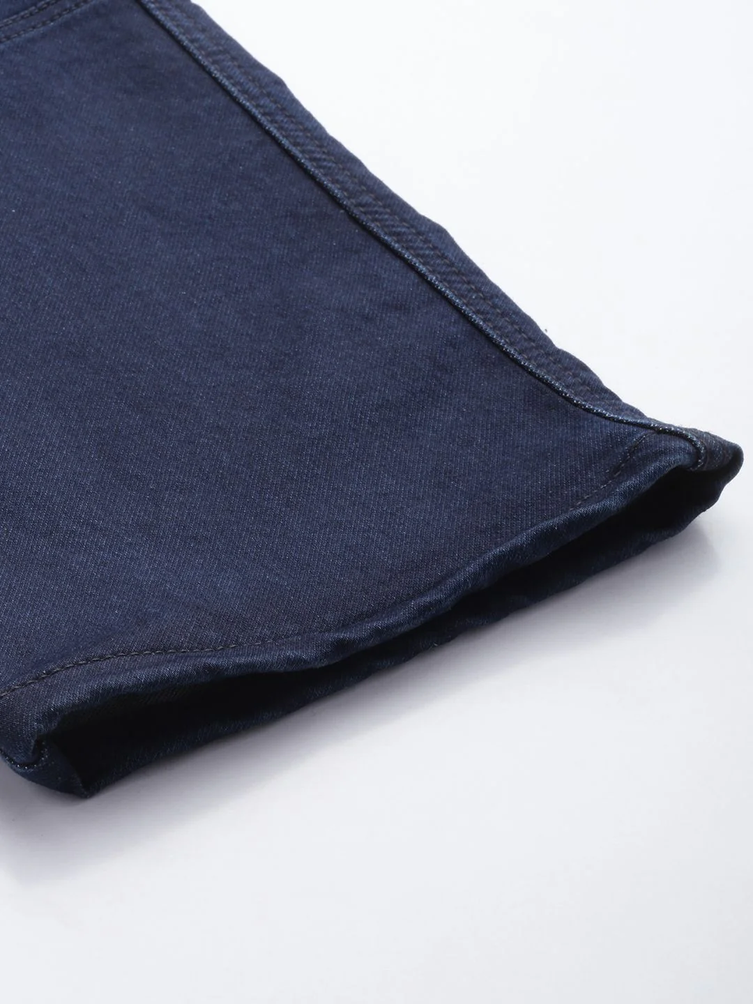 Men's Dark Blue Regular Fit Solid Utility Jeans - Image 6