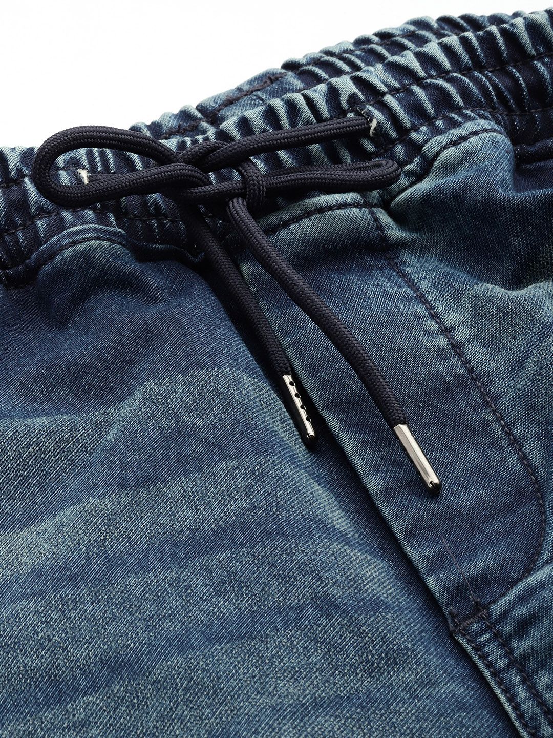 Men's Vintage Blue Regular Fit Solid Utility Jeans - Image 7