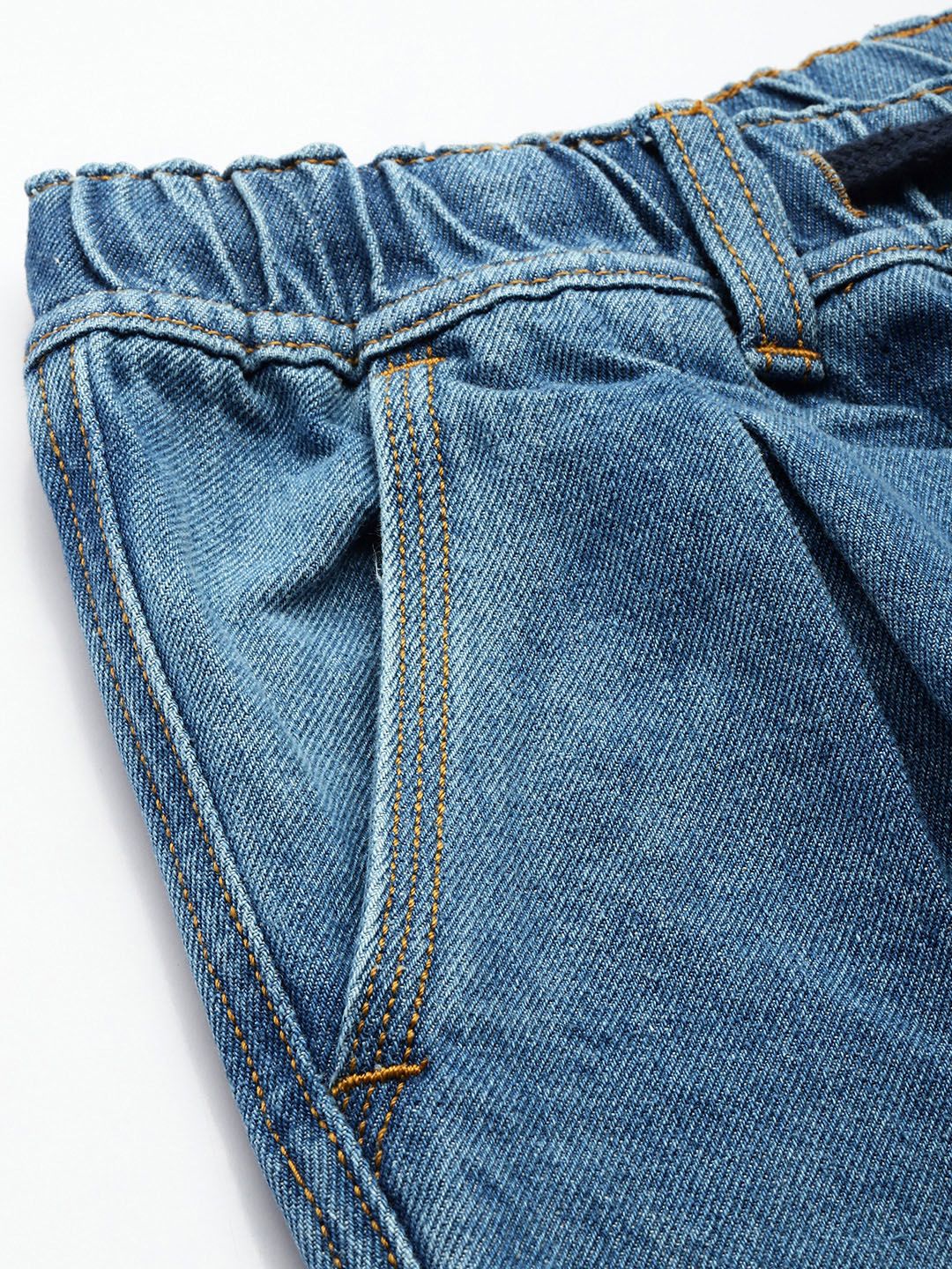 Men's Blue Relaxed Fit Solid Utility Jeans - Image 6