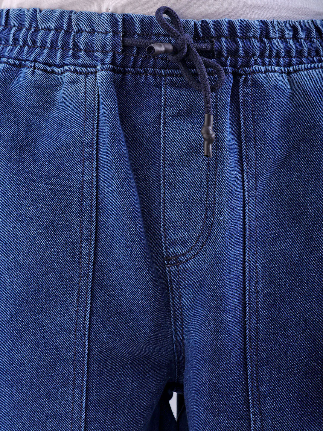 Men's Blue Relaxed Fit Solid Utility Jeans - Image 6