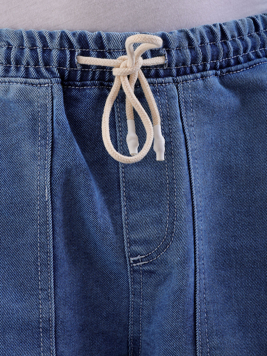Men's Light Blue Relaxed Fit Solid Utility Jeans - Image 6