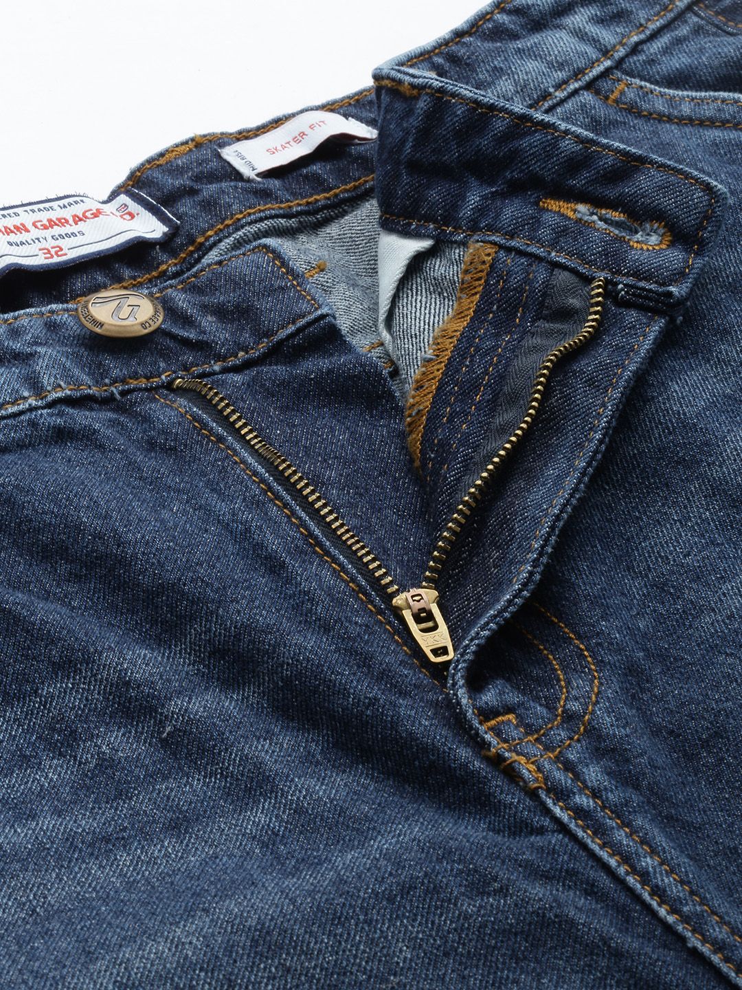 Men's Blue Skater Fit Solid Street Wear Jeans - Image 5