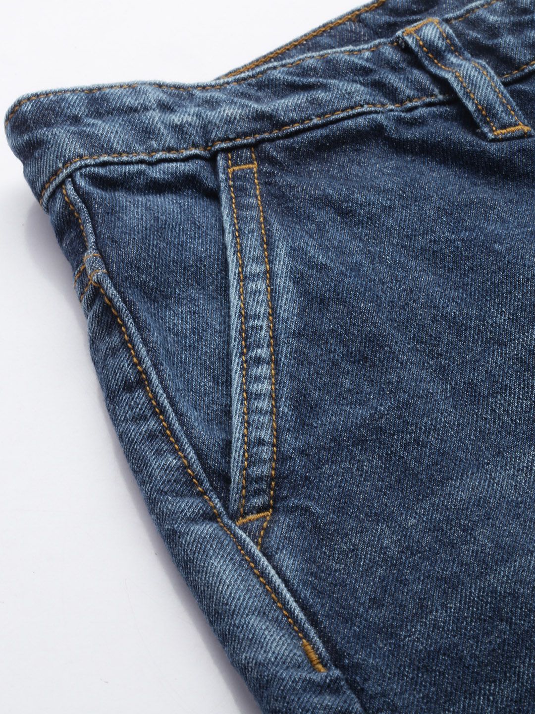 Men's Blue Skater Fit Solid Street Wear Jeans - Image 6