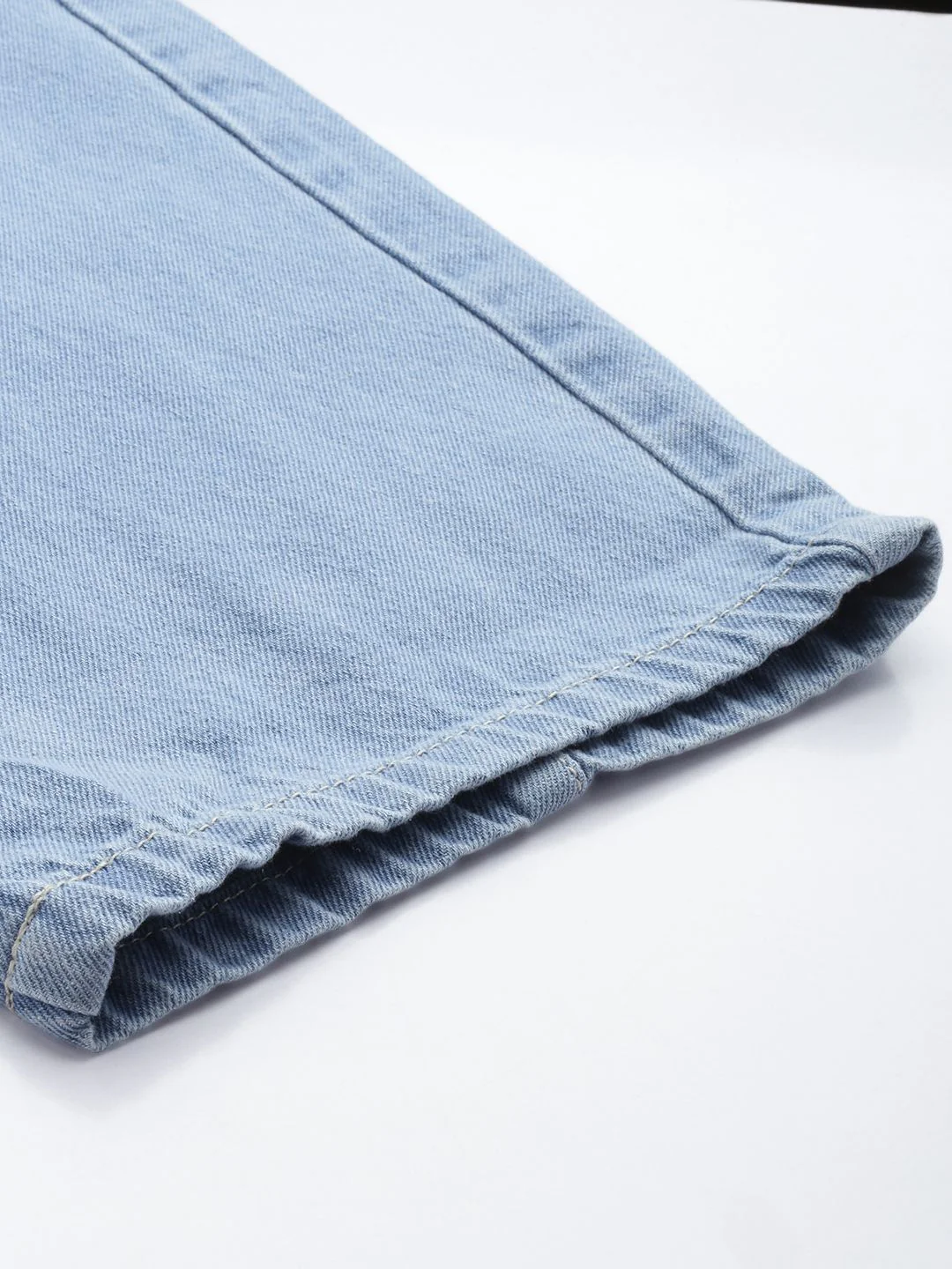 Men's Light Blue Skater Fit Solid Street Wear Jeans - Image 7