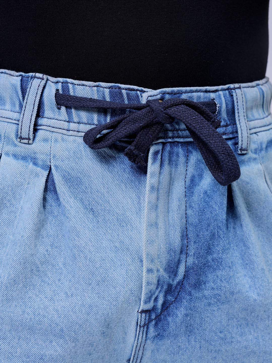 Men's Blue Relaxed Fit Solid Utility Jeans - Image 6