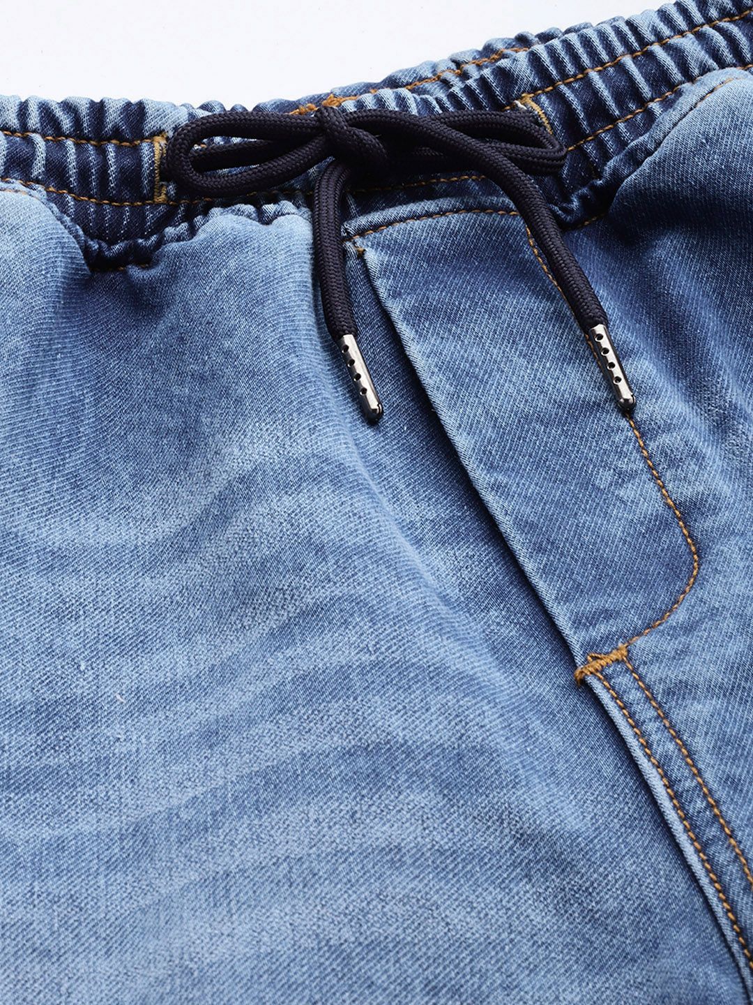 Men's Blue Regular Fit Solid Utility Jeans - Image 7