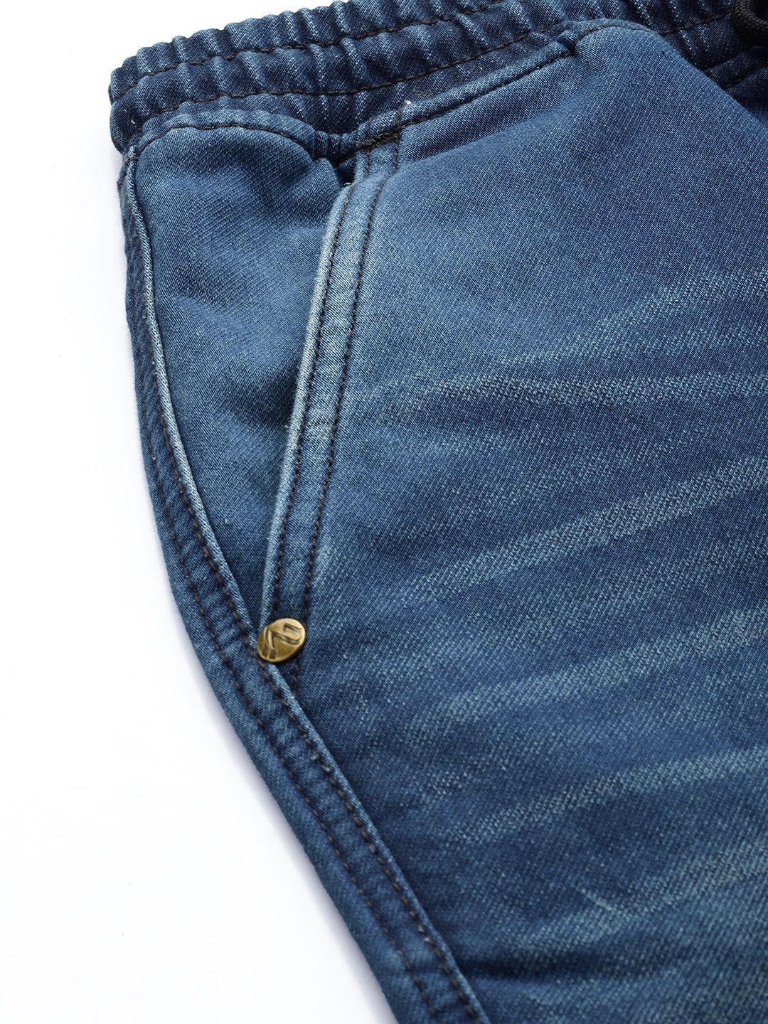 Men's Blue Regular Fit Solid Utility Jeans - Image 5