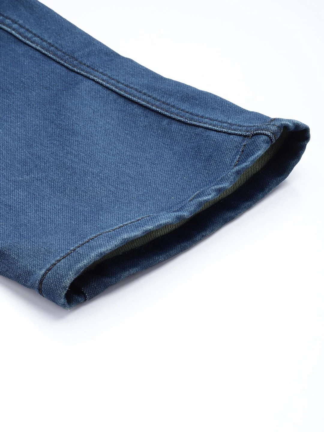 Men's Blue Regular Fit Solid Utility Jeans - Image 6