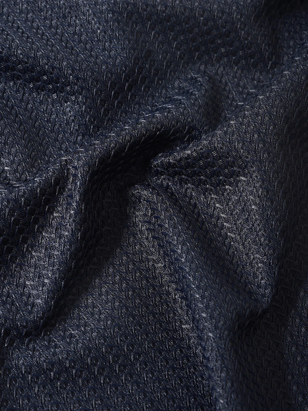 Men's Blue Relaxed Fit Textured Resort Shirt - Image 7