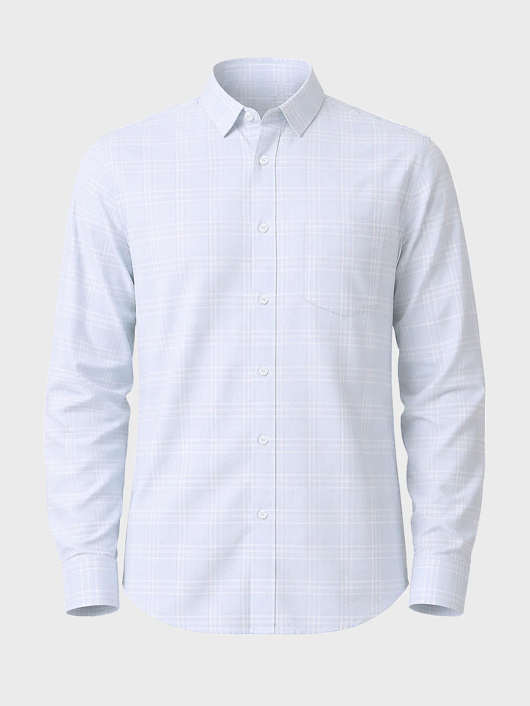 Men's Blue Slim Fit Checkered Casual Shirt - Image 4