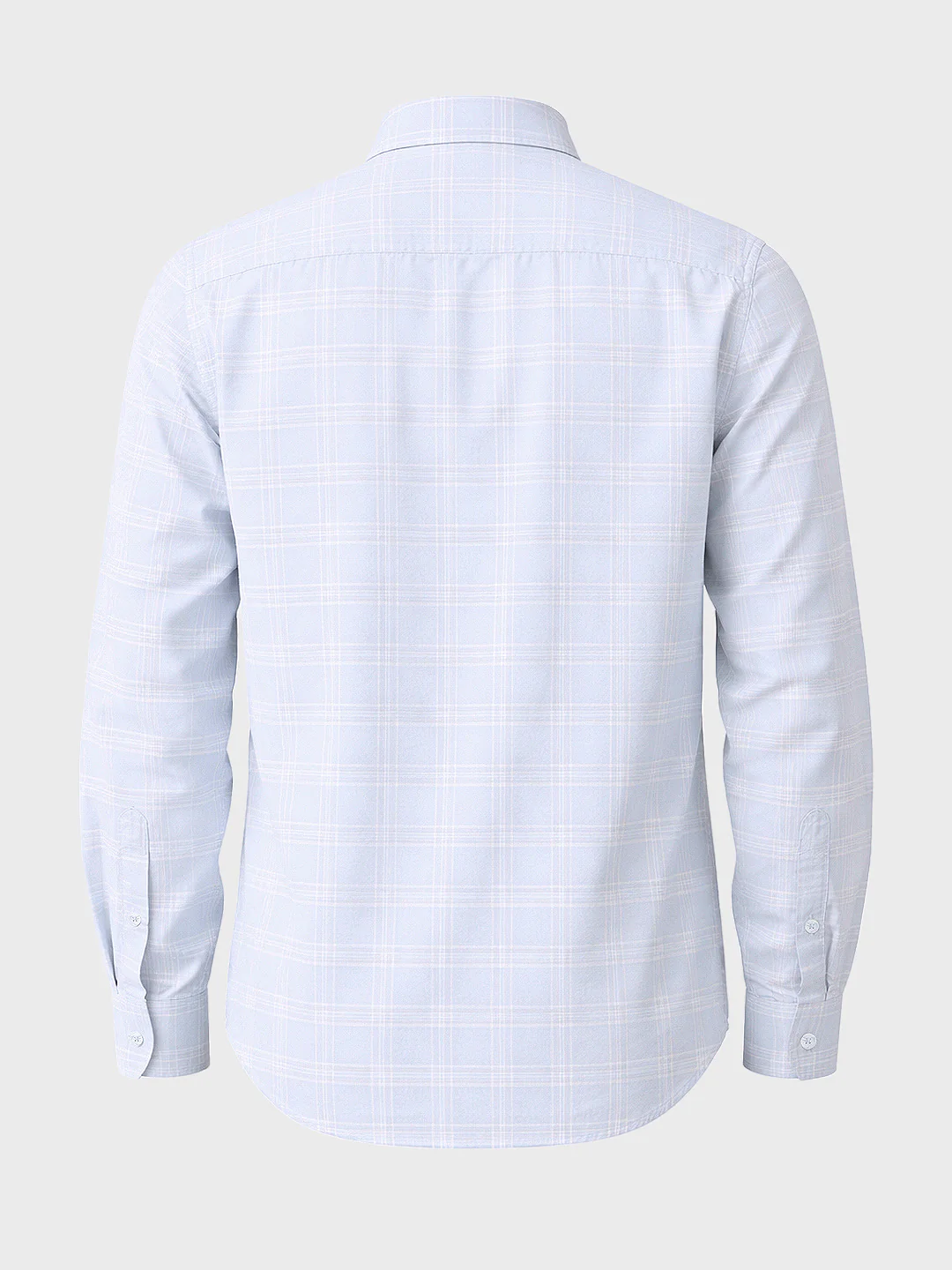 Men's Blue Slim Fit Checkered Casual Shirt - Image 5