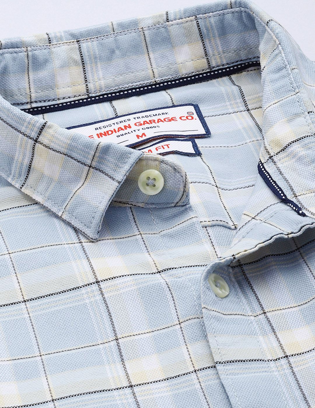Men's Blue Slim Fit Checked Casual Shirt - Image 6