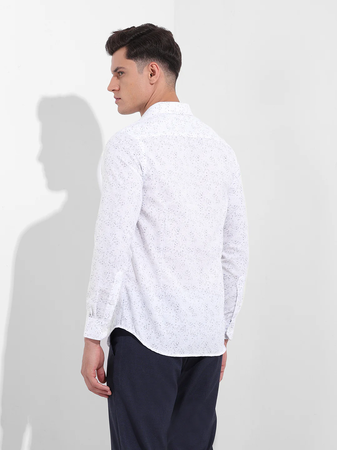 Men's Blue Slim Fit Printed Formal Shirt - Image 5