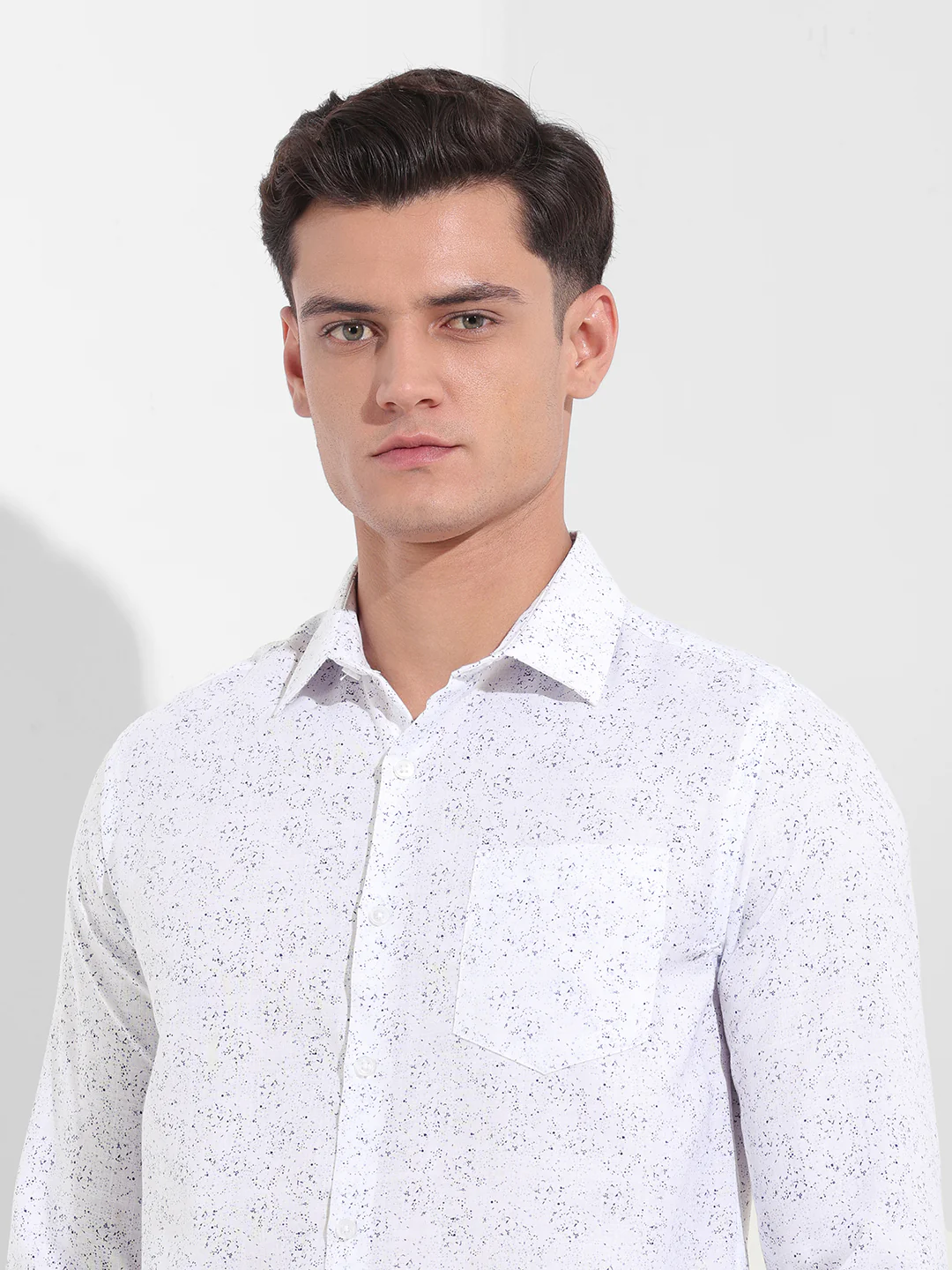 Men's Blue Slim Fit Printed Formal Shirt - Image 6