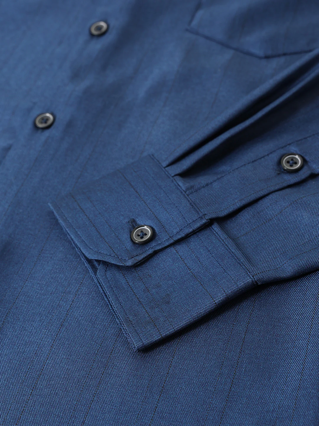 Men's Blue Slim Fit Striped Formal Shirt - Image 8