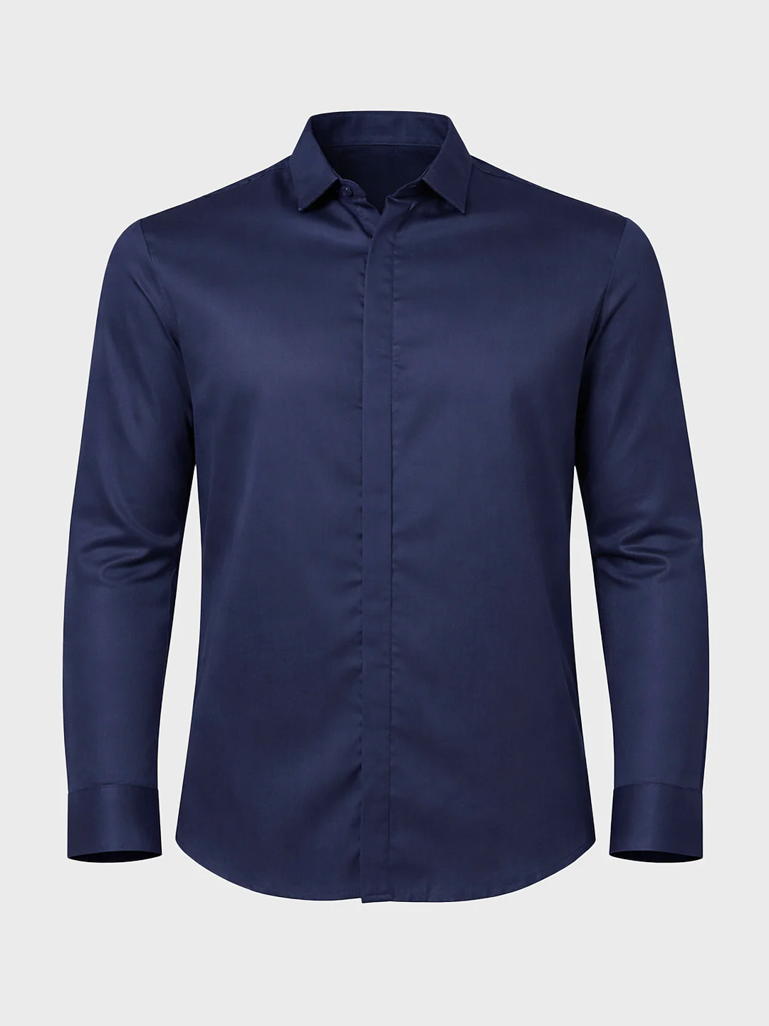 Men's Navy Blue Slim Fit Embraided Party Wear Shirt - Image 3