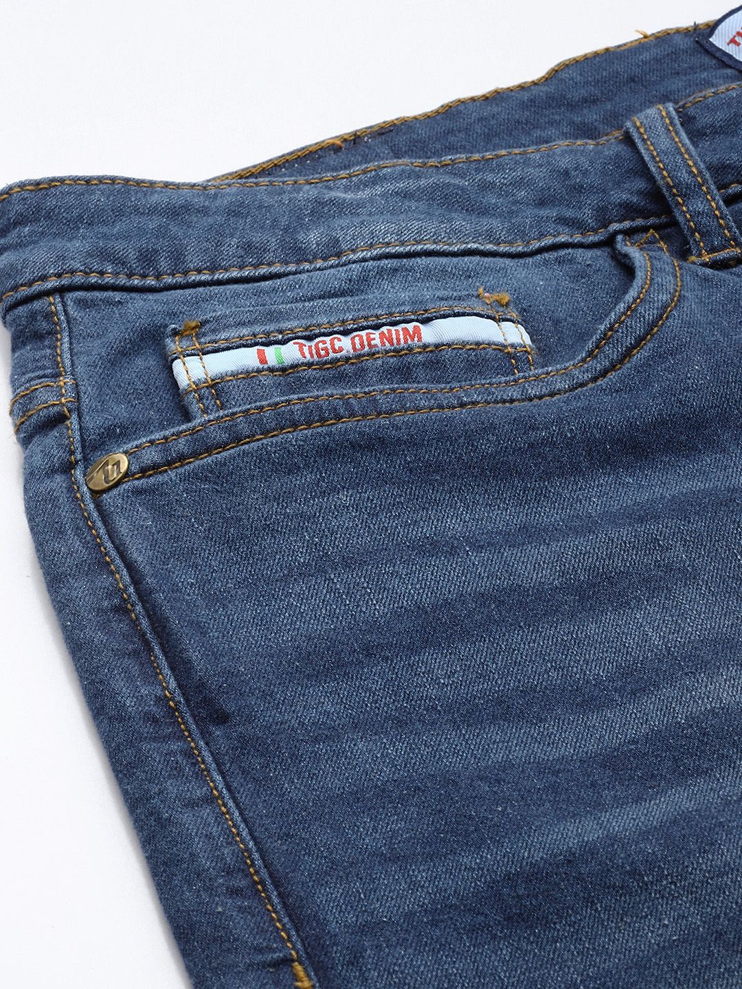 Men's Blue Slim Fit Solid Casual Jeans - Image 5