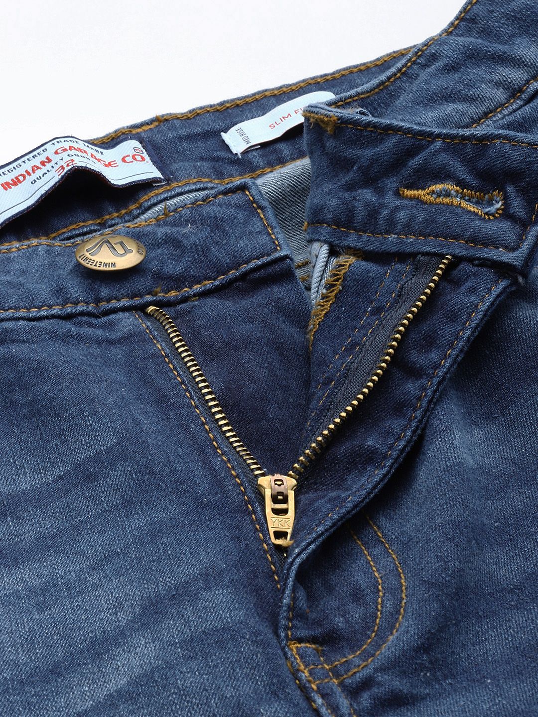 Men's Blue Slim Fit Solid Casual Jeans - Image 7