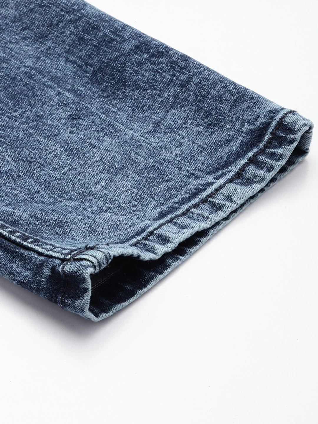 Men's Blue Slim Fit Solid Casual Jeans - Image 7