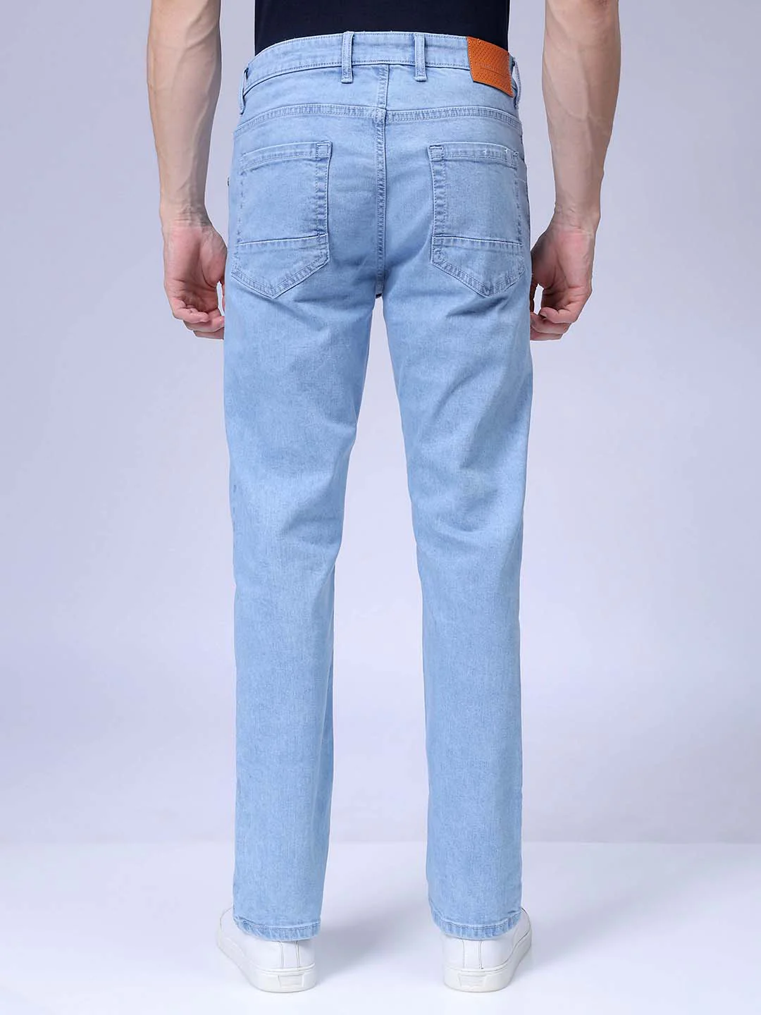 Men's Blue Slim Fit Solid Casual Jeans - Image 5