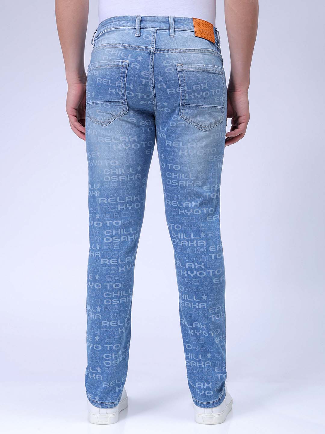 Men's Light Blue Slim Fit Solid Casual Jeans - Image 5