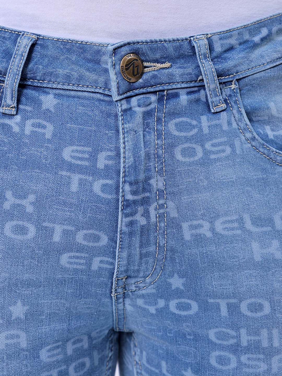 Men's Light Blue Slim Fit Solid Casual Jeans - Image 6