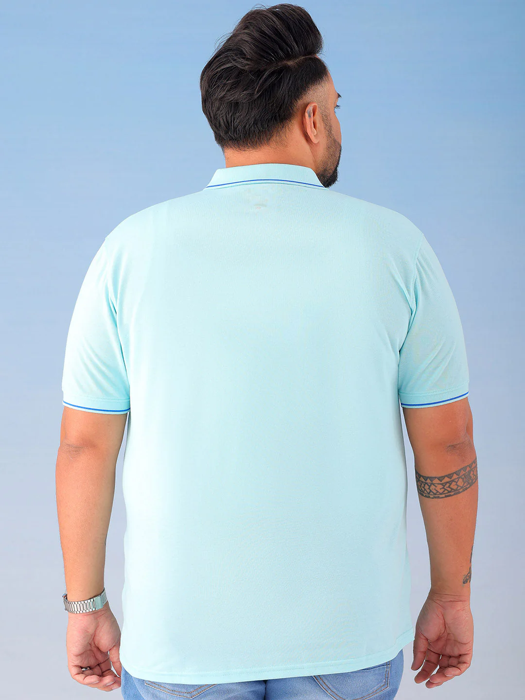 Men's Solid Plus Size T-Shirt - Image 3