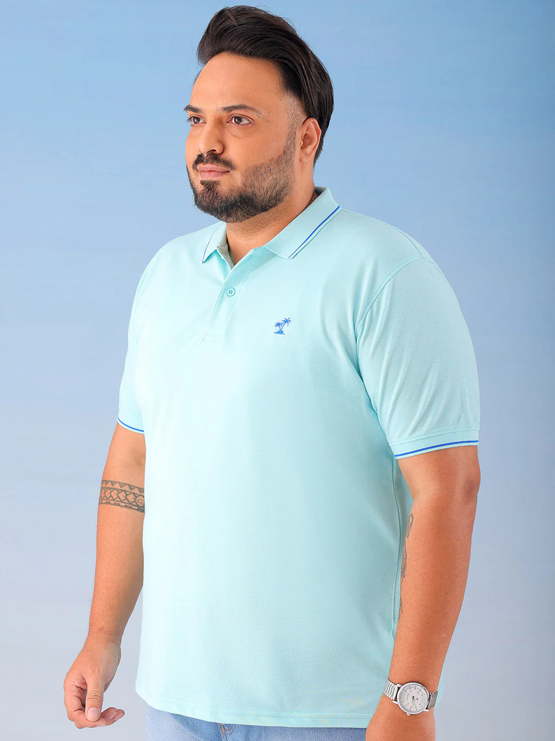 Men's Solid Plus Size T-Shirt - Image 5