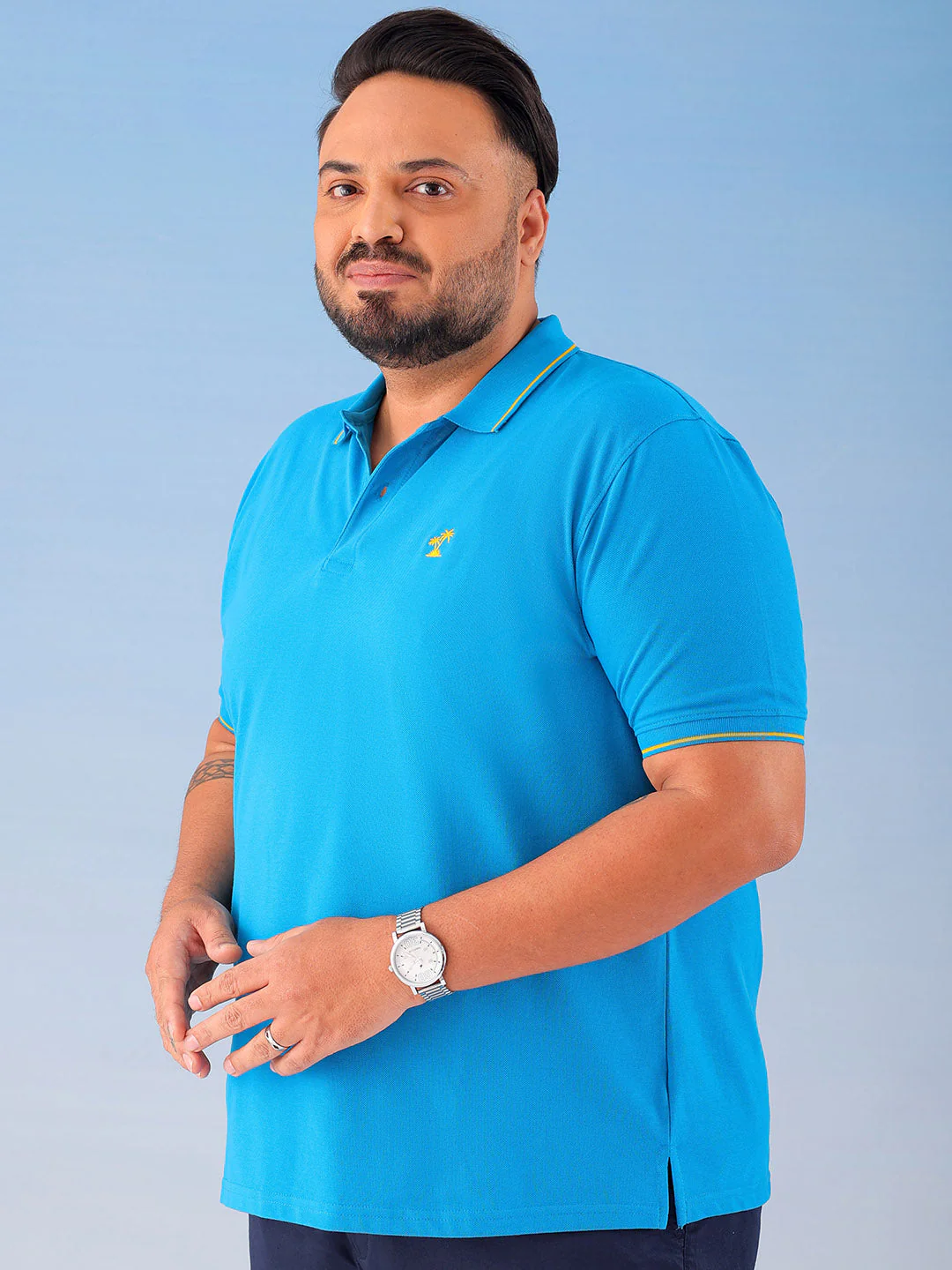Men's Solid Plus Size T-Shirt - Image 5