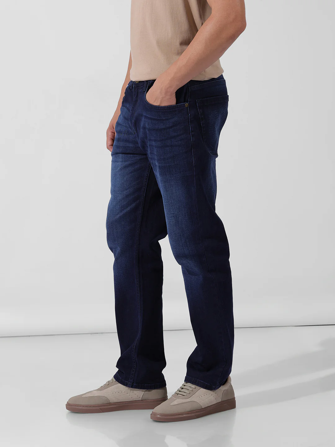 Men's Blue Regular Fit Casual Jeans - Image 3