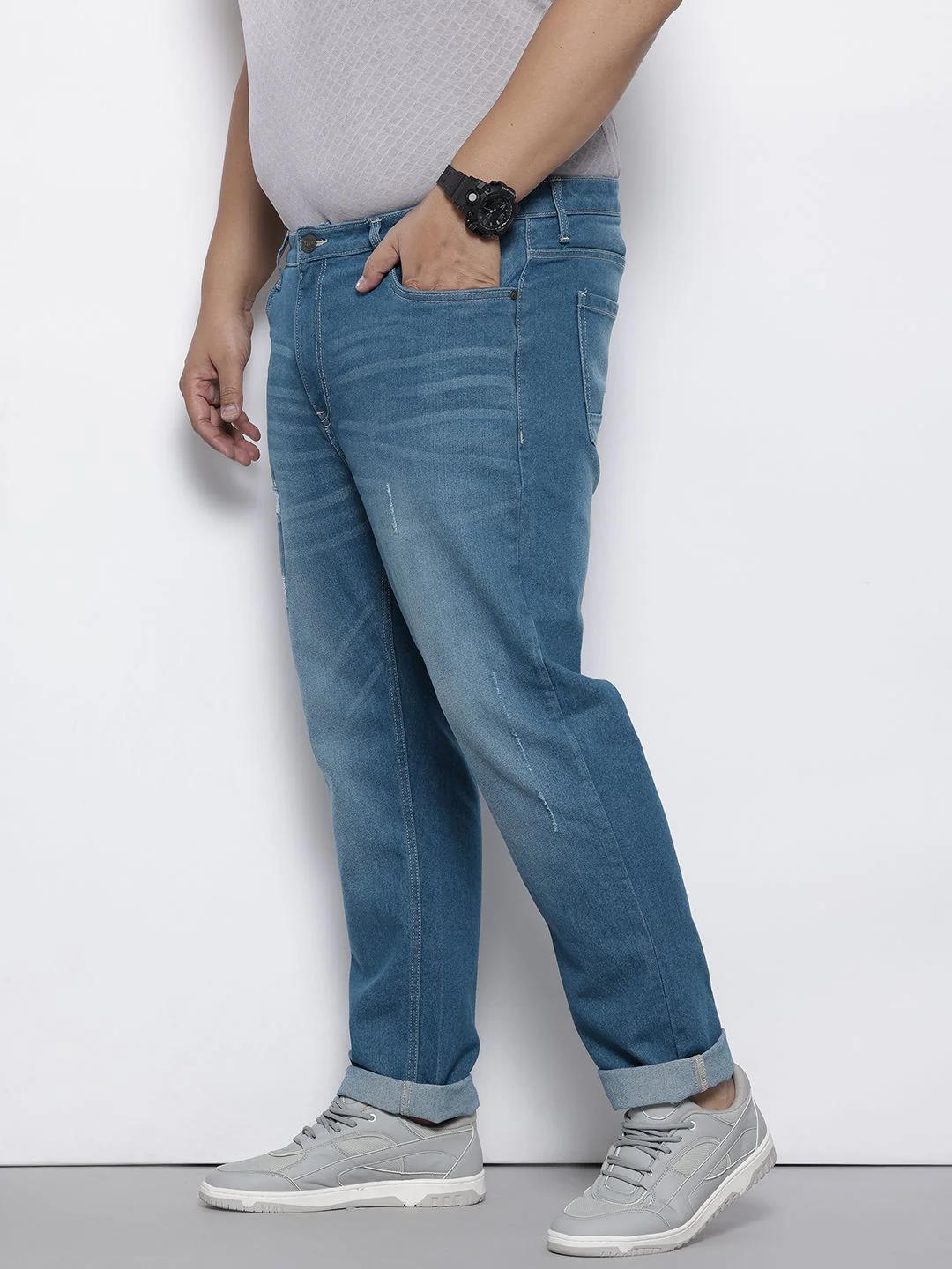 Men's Blue Slim Fit Casual Jeans - Image 2