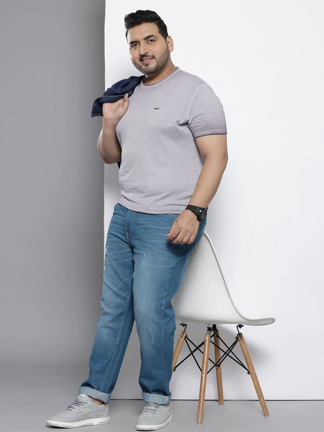 Men's Blue Slim Fit Casual Jeans - Image 3