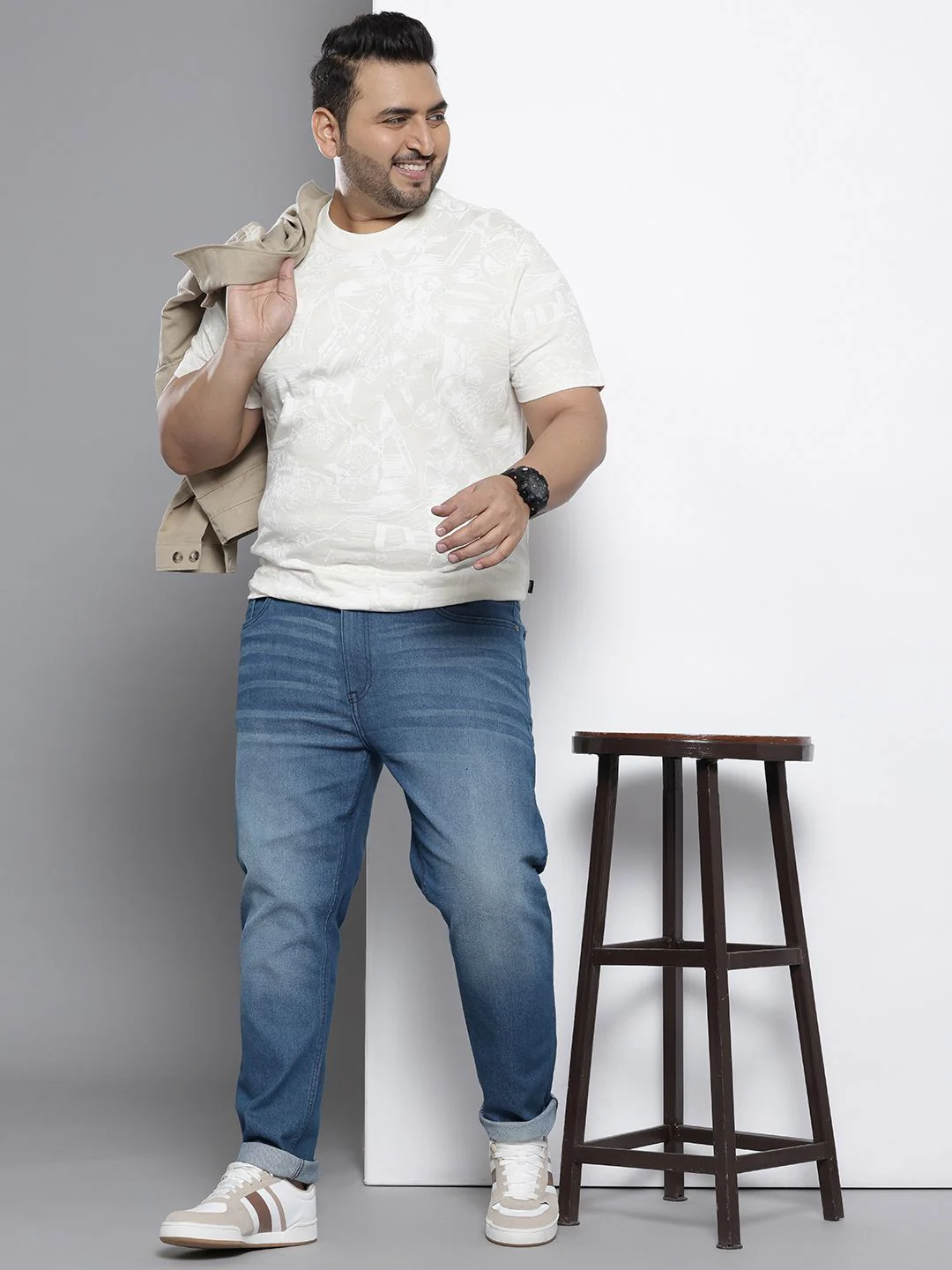Men's Blue Slim Fit Casual Jeans - Image 2