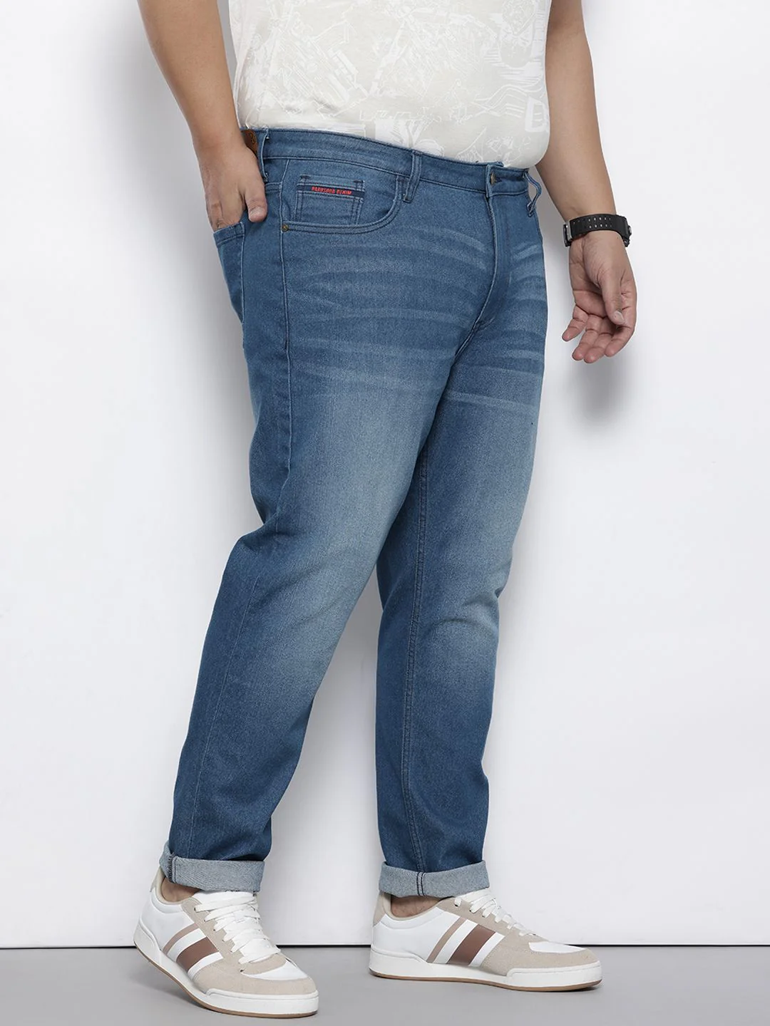 Men's Blue Slim Fit Casual Jeans - Image 3