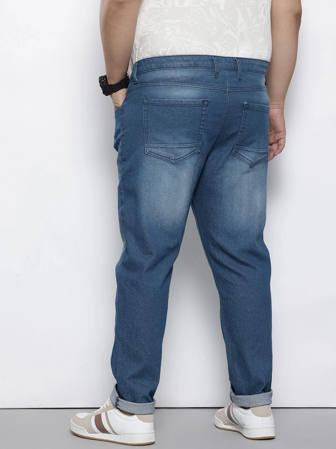 Men's Blue Slim Fit Casual Jeans - Image 4
