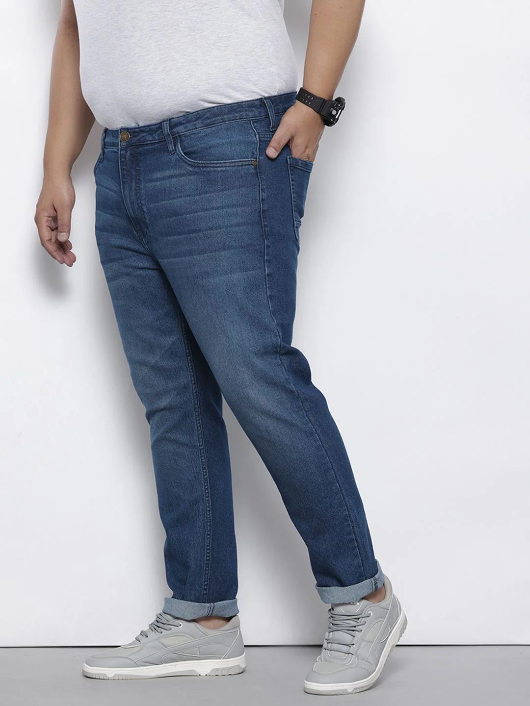 Men's Blue Slim Fit Casual Jeans - Image 3