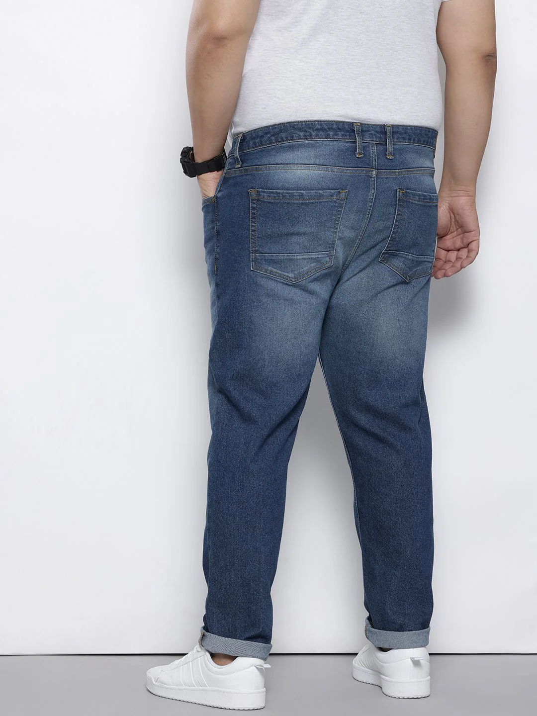 Men's Blue Slim Fit Casual Jeans - Image 4