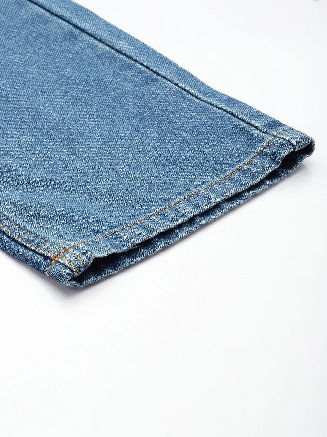 Men's Blue Regular Fit Solid Casual Jeans - Image 6