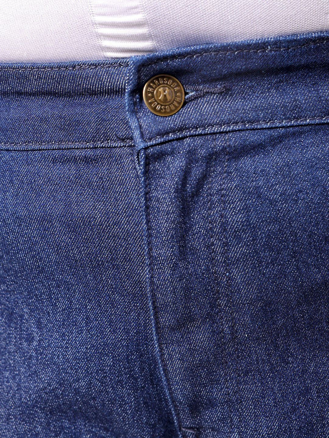 Men's Blue Straight Fit Solid Stretchable Plus Size Jeans - Image 6