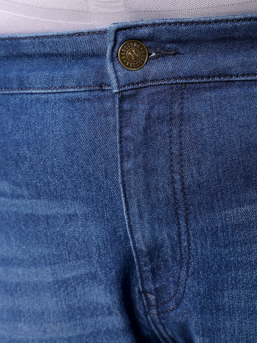 Men's Blue Straight Fit Solid Stretchable Plus Size Jeans - Image 6