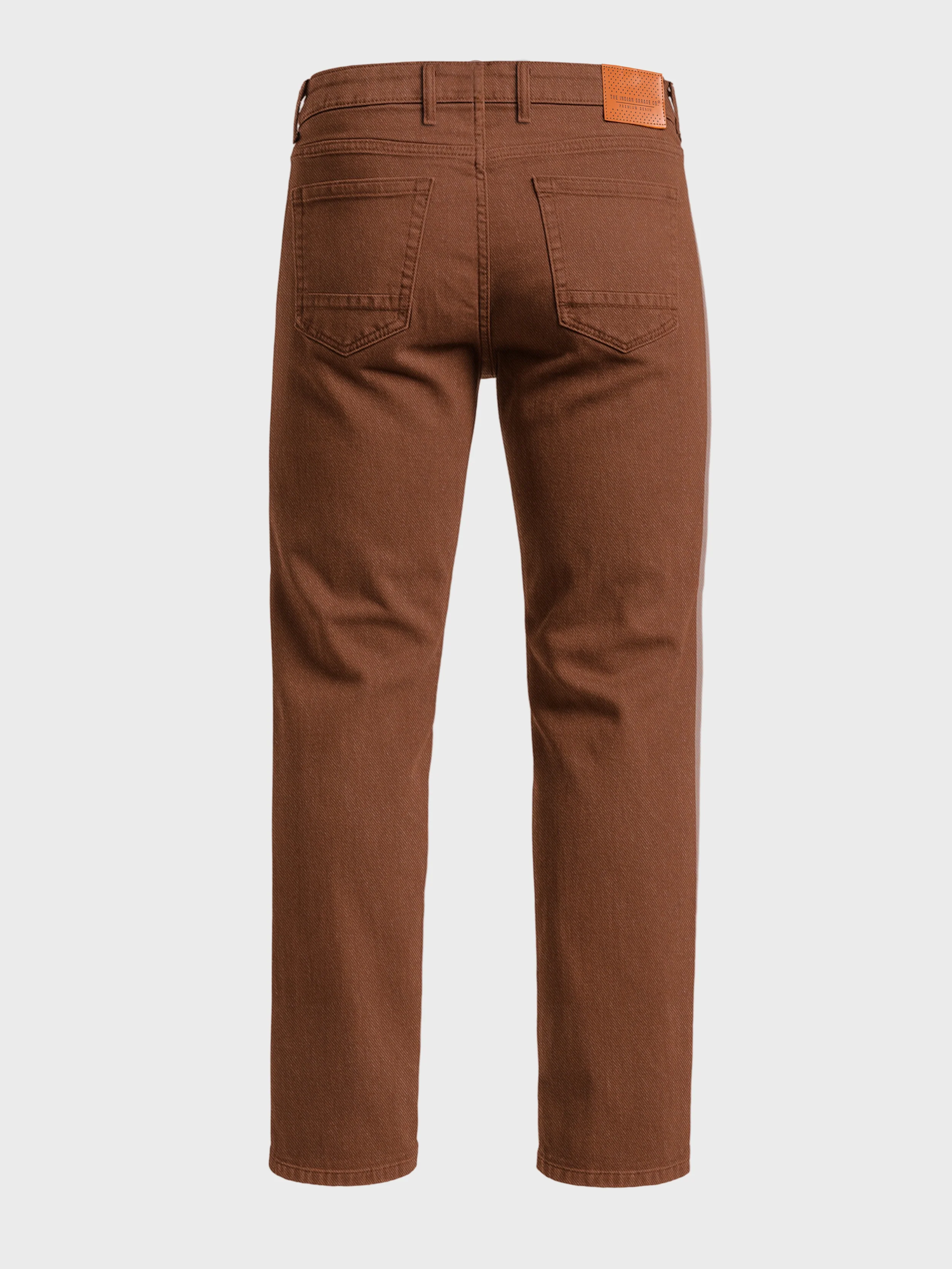 Men's Brown Bootcut Fit Casual Jeans - Image 5