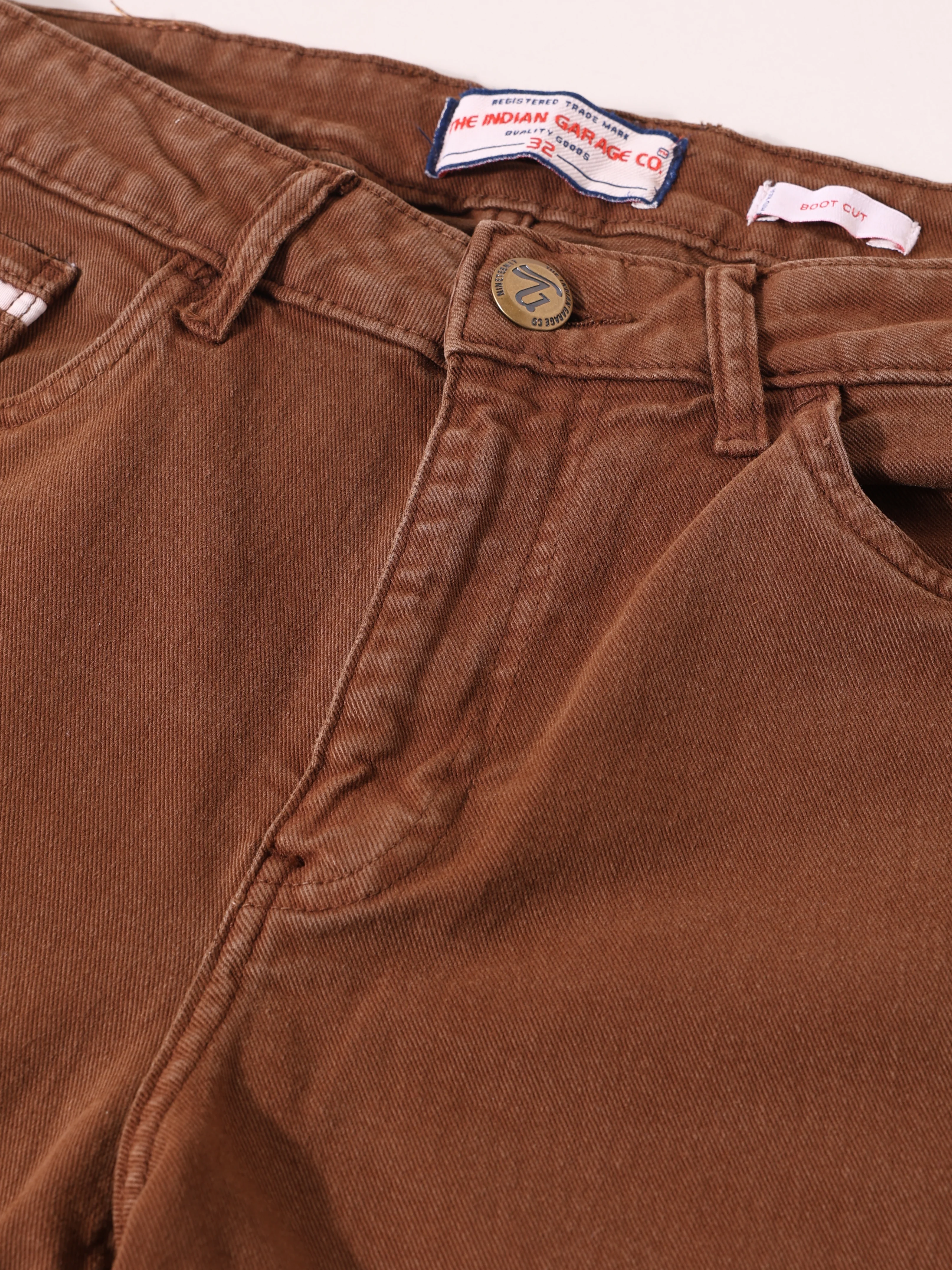 Men's Brown Bootcut Fit Casual Jeans - Image 6