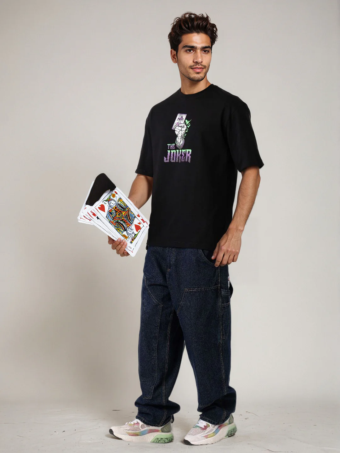 Men's Joker Typography Printed Round Neck Cotton's Boxy T-shirt - Image 6